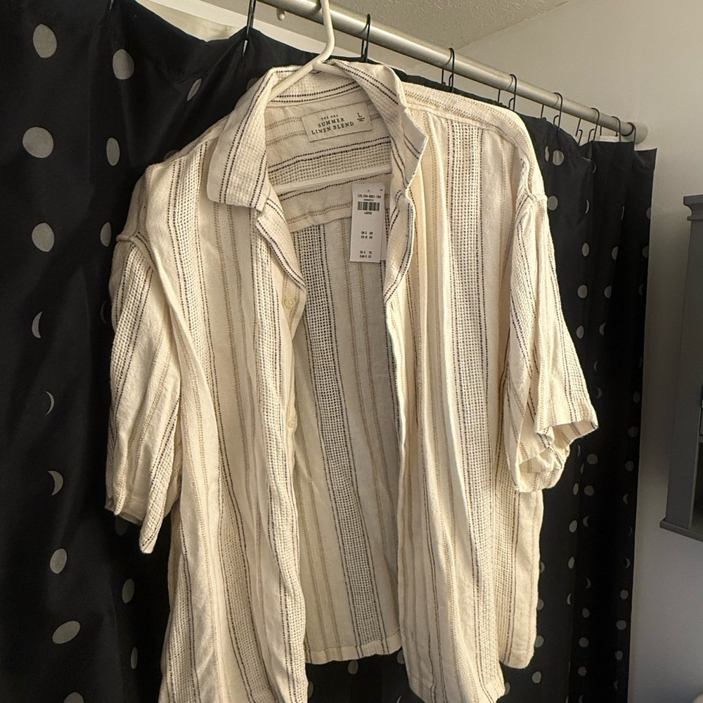 Abercrombie & Fitch Beige Striped Casual Shirt
